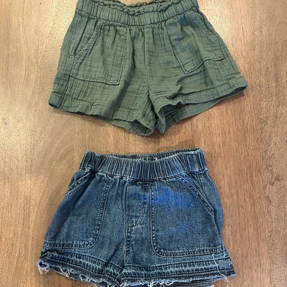 GAP Girls 3T Denim and Linen Elastic Waist Shorts